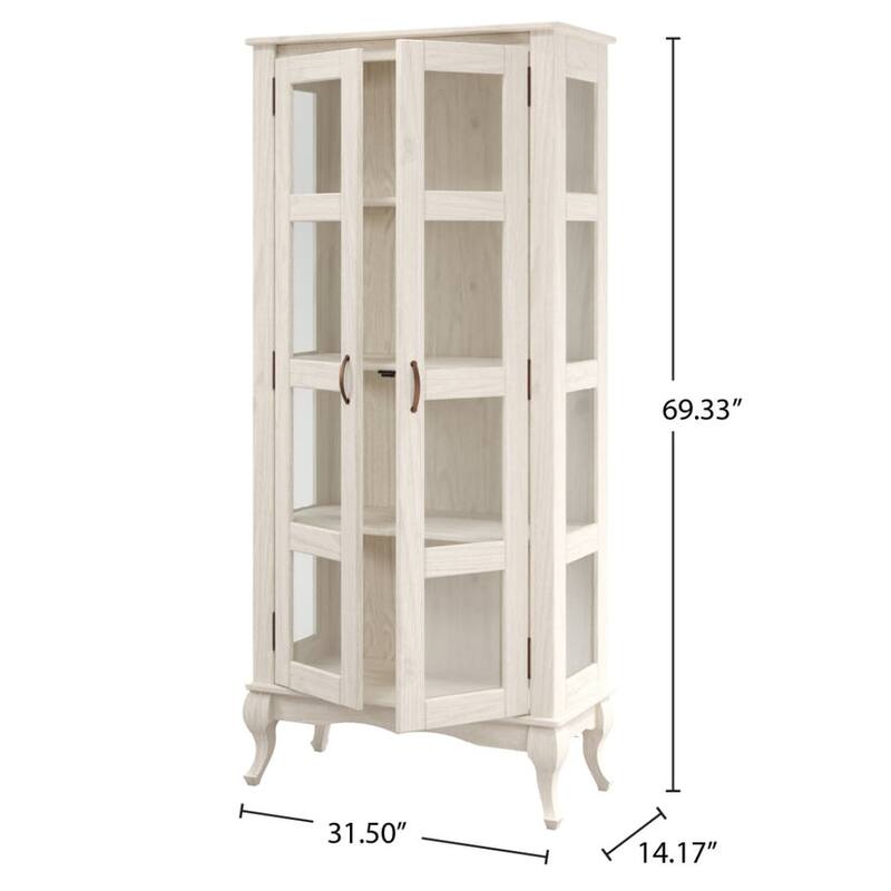 Wood Display Unit White Distressed