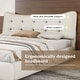 preview thumbnail 3 of 7, Modern Queen Size PU Upholstered Platform Bed with Ergonomic Wingback Headboard, No Box Spring Needed, Cream