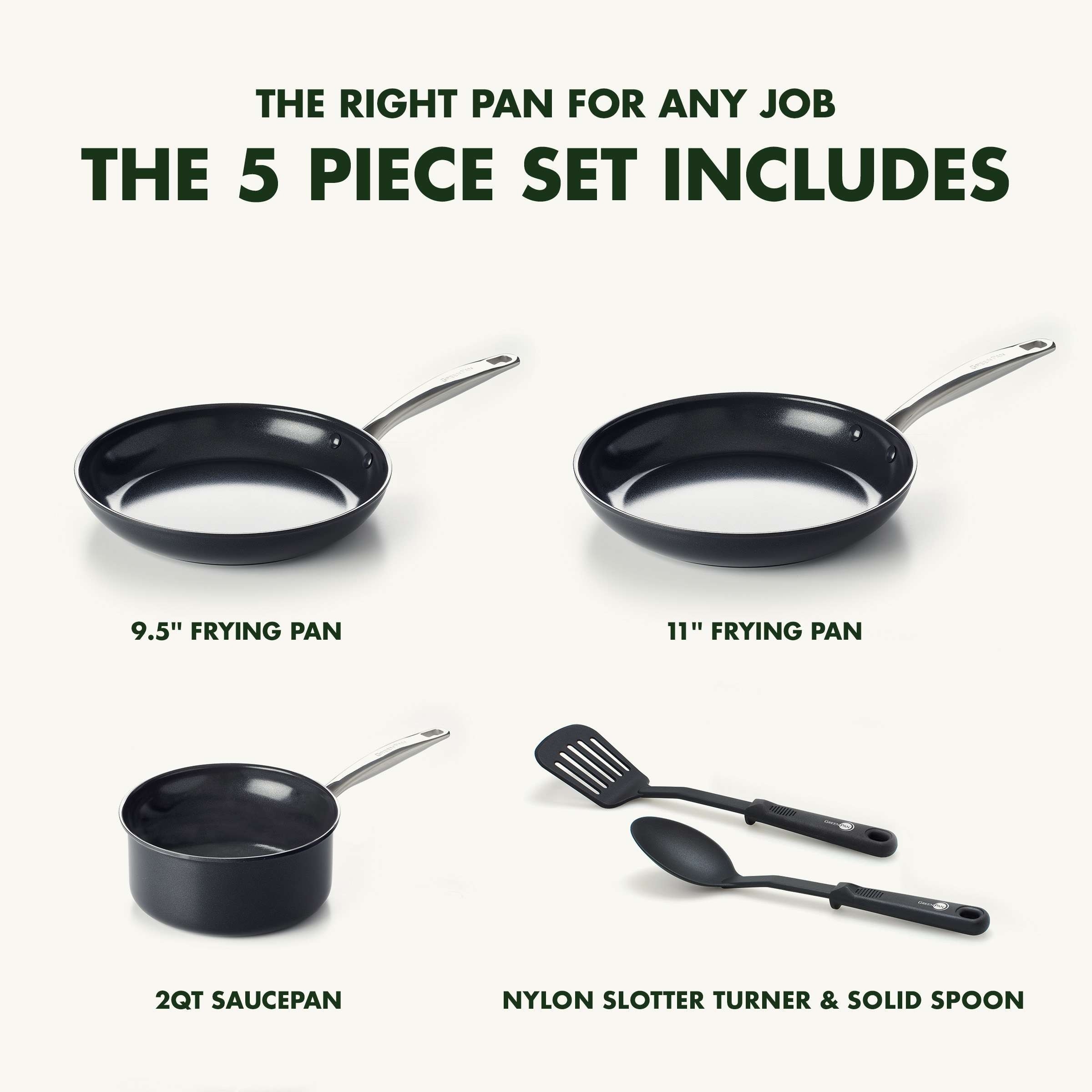 GreenPan Prime Midnight Hard Anodized Healthy Ceramic Nonstick 11 Piece  Cookware Pots and Pans Set, PFAS-Free, Dishwasher Safe, Oven Safe, Black