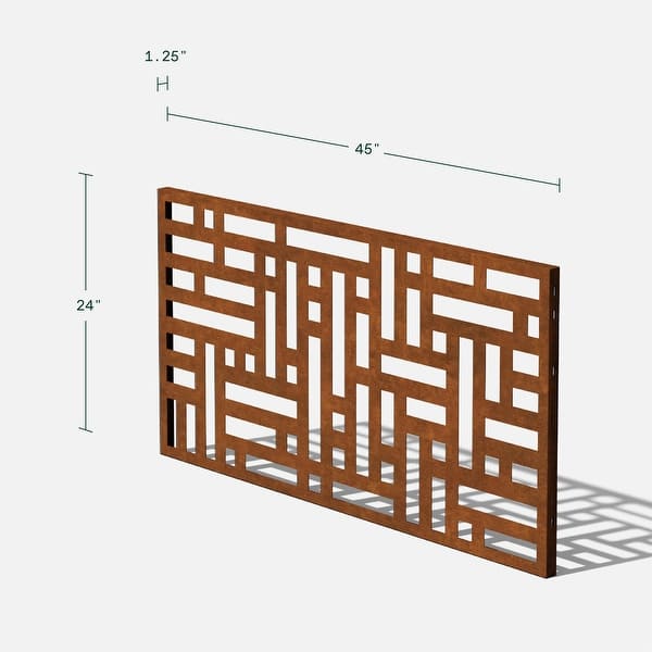dimension image slide 3 of 8, Veradek Corten Steel Screen Panel
