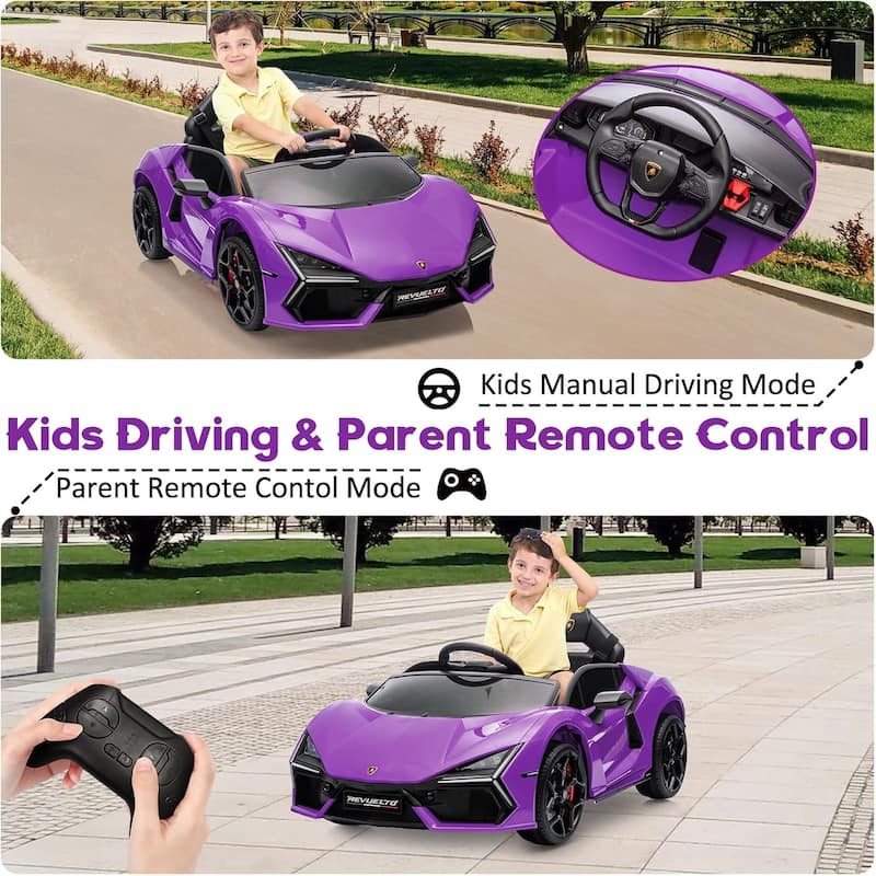 12V Kids Ride On Car, Licensed Lamborghini Revuelto Electric Car for Kids