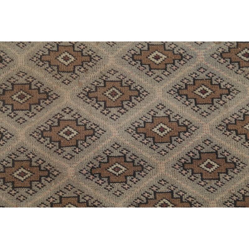 All-Over Geometric Turkoman Persian Vintage Rug Handmade Wool Carpet - 6'5"x 9'3"