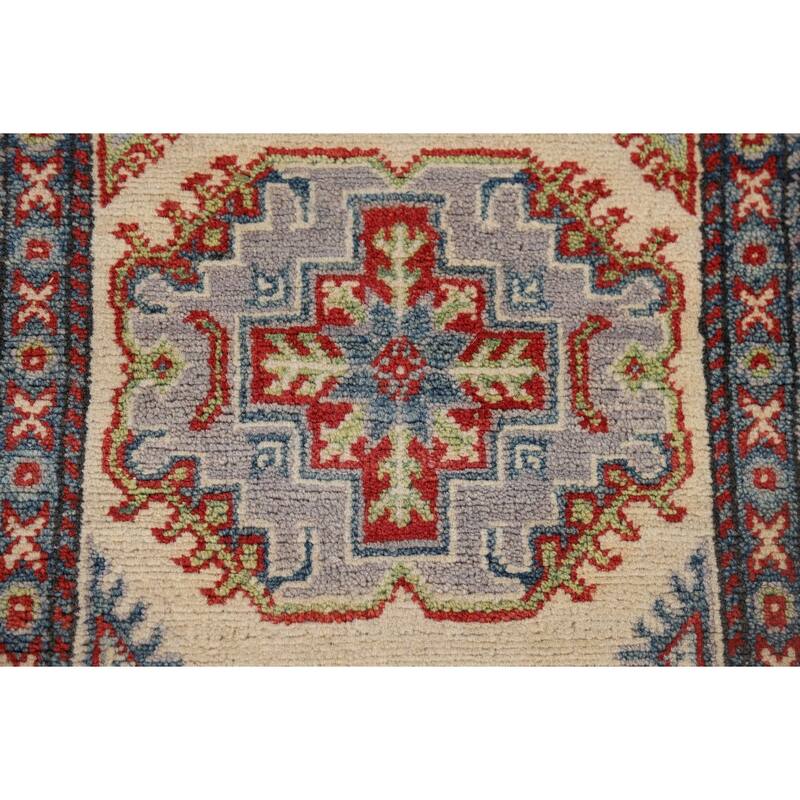 Kazak Runner Rug Hand-Knotted Wool Carpet - 2'5" x 15'2"