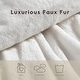 preview thumbnail 4 of 8, Laura Ashley Solid Faux Fur Ivory Duvet Cover Set