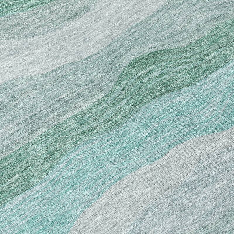 Machine Washable Indoor/ Outdoor Ombre Stripes Chantille Rug