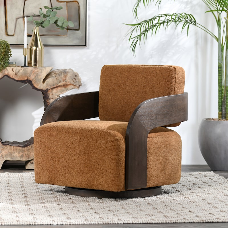 Classic Home Toscana Swivel Accent Chair Amber - Amber