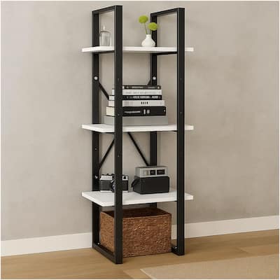Zoe Standing Bookshelf, 41 Inch Tall, 3 Shelves, Black and White