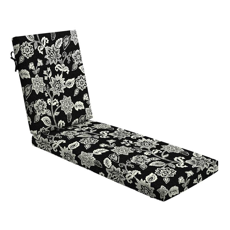 ARDEN Foam Outdoor Chaise Lounge Cushion, 21 x 72 - Ashland Black Jacobean