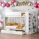preview thumbnail 1 of 30, Full over Full Bunk Bed With 2 Drawers And Multi-layer Cabinet White
