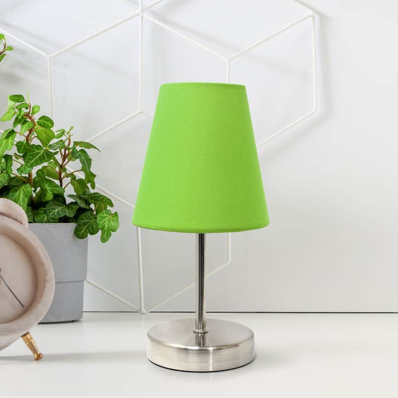 Stick Table Desk Lamp with Green Tapered Shade - 10.5" - Sand Nickel