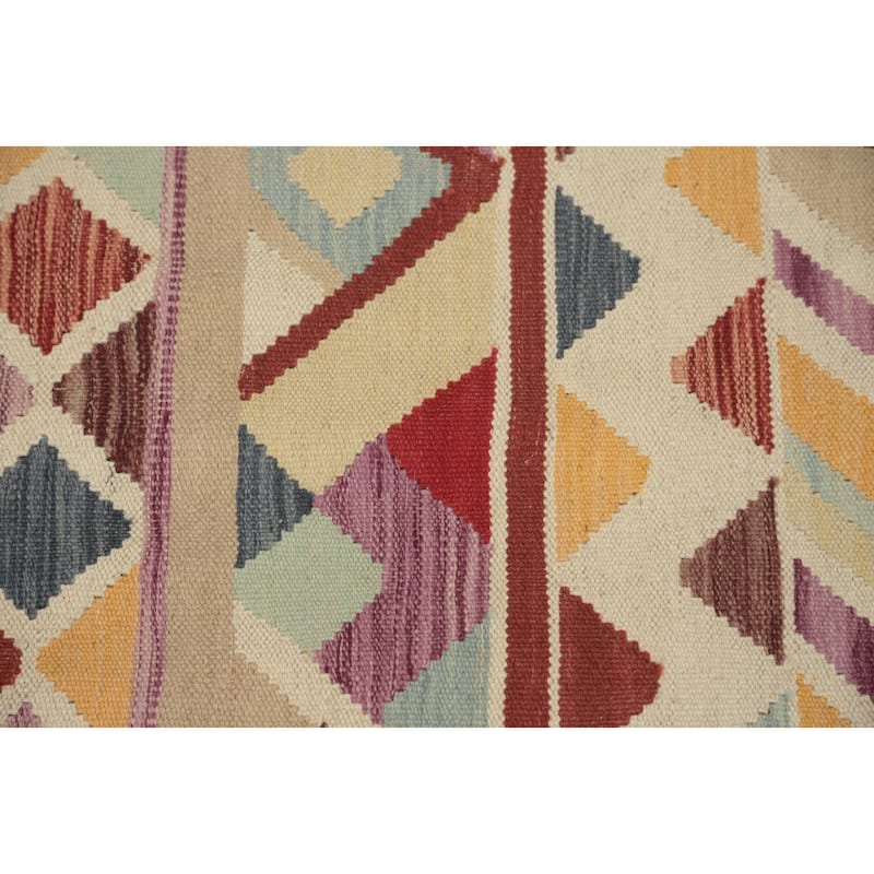 Hand Woven Oriental 100% Wool Carpet Southwestern Modern Multi-Colored Kilim Area Rug - 5' 11'' X 4' 0''