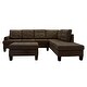 preview thumbnail 14 of 23, Reversible 3-piece Microfiber Suede Sectional Sofa with Ottoman