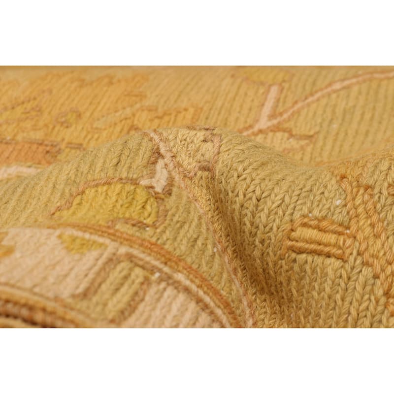 ECARPETGALLERY Flat-Weave Lahor Finest Gold Wool Tapestry Kilim - 8'6 x 11'8