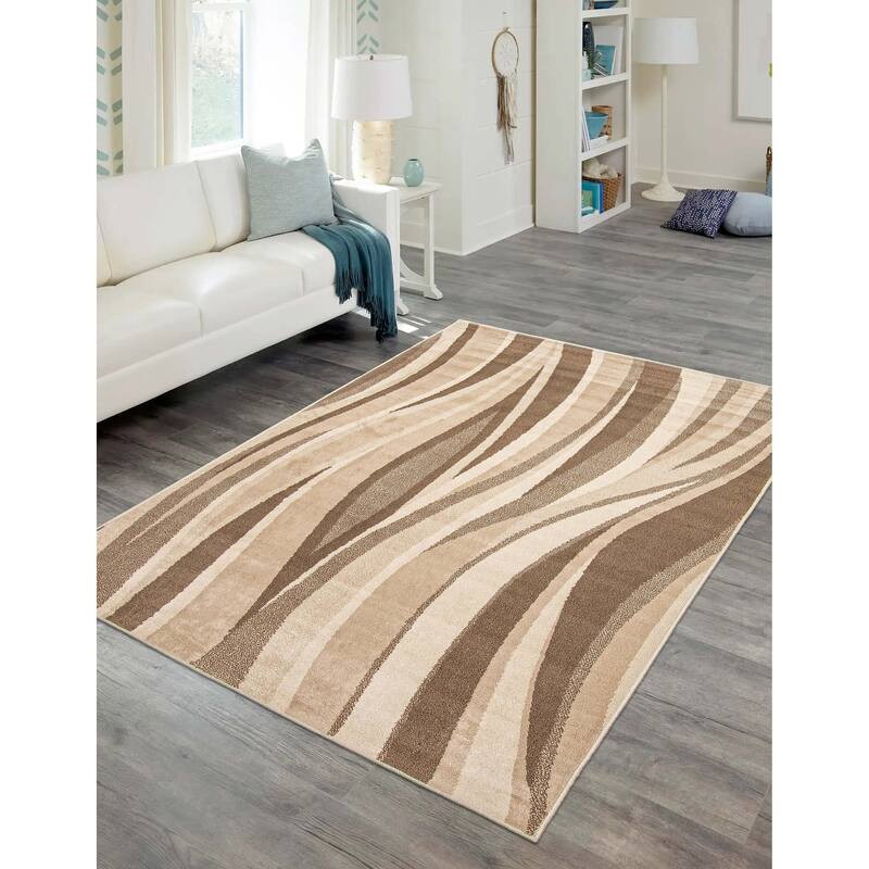 ECARPETGALLERY Machine Woven Mirage Beige Area Rug