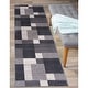 preview thumbnail 30 of 90, World Rug Gallery Modern Boxes Design Non-slip (Non-skid) Area Rug 2' x 10' Runner - Gray
