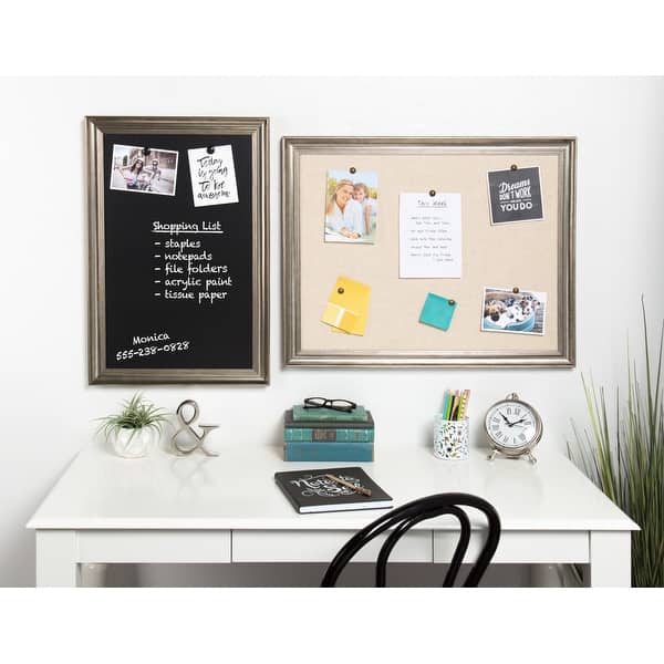 Designovation Macon Framed Linen Fabric Pinboard Overstock 17357419