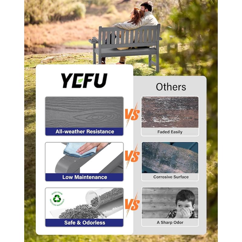 WINSOON Outdoor Garden Bench All-Weather Garden Benches