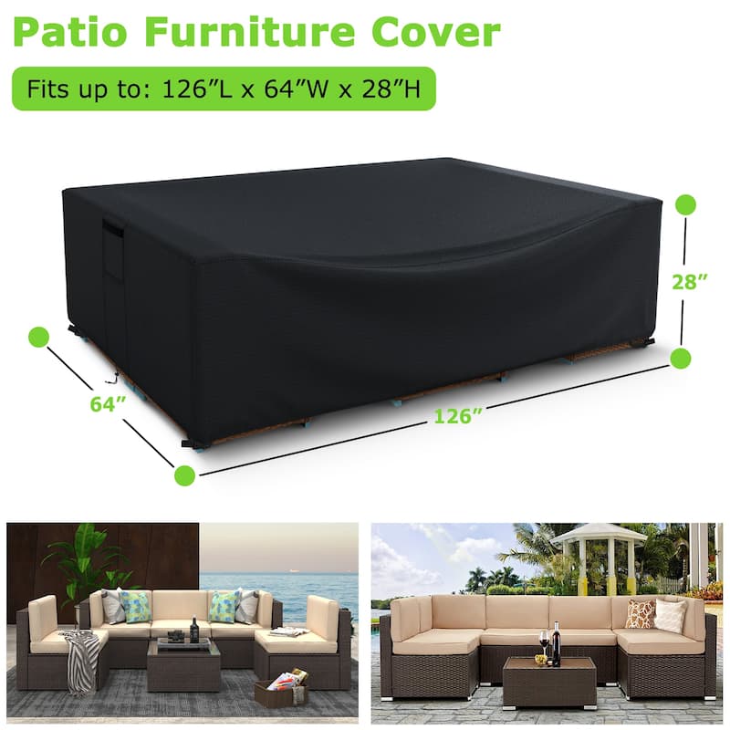 Heavy-Duty Waterproof Patio Furniture Cover Weather-Resistant Outdoor Sectional, Table, Chair Cover