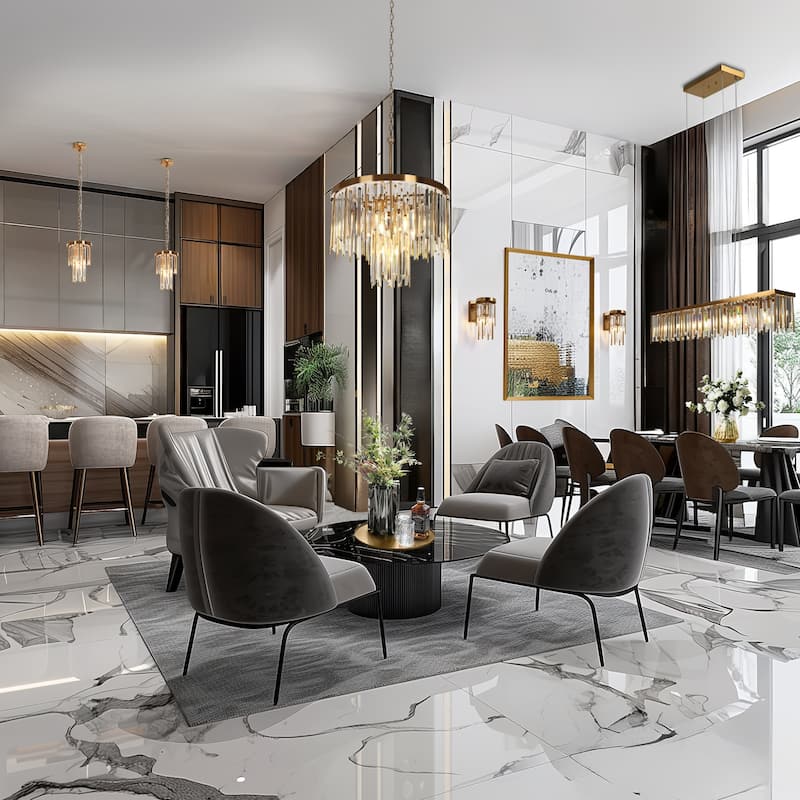 Modern Crystal 1-Light Gold Pendant Light for Kitchen Island Dining Room