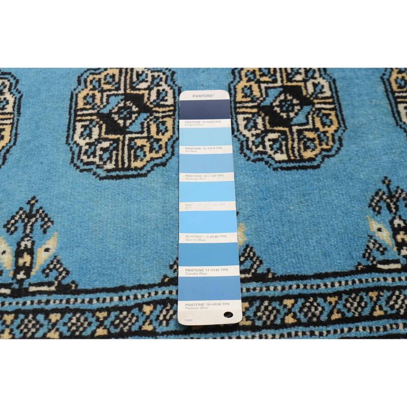 Finest Peshawar Bokhara Blue Rug 5'6" x 8'3" - 5'6 x 8'3