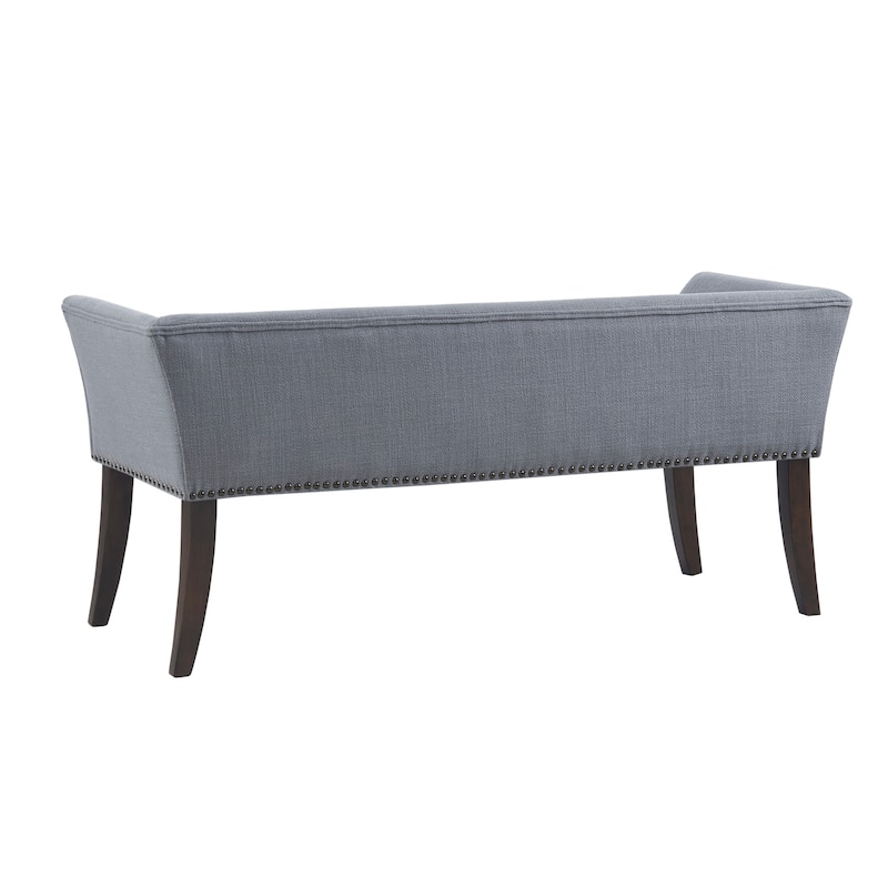 Madison Park Welburn 49.5" Upholstered Bench with Back & Wood Legs