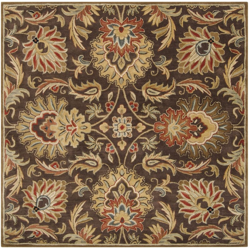 Livabliss Caesar Updated Traditional Oriental Area Rug - 9' 9" x 9' 9" - Dark Brown - Square