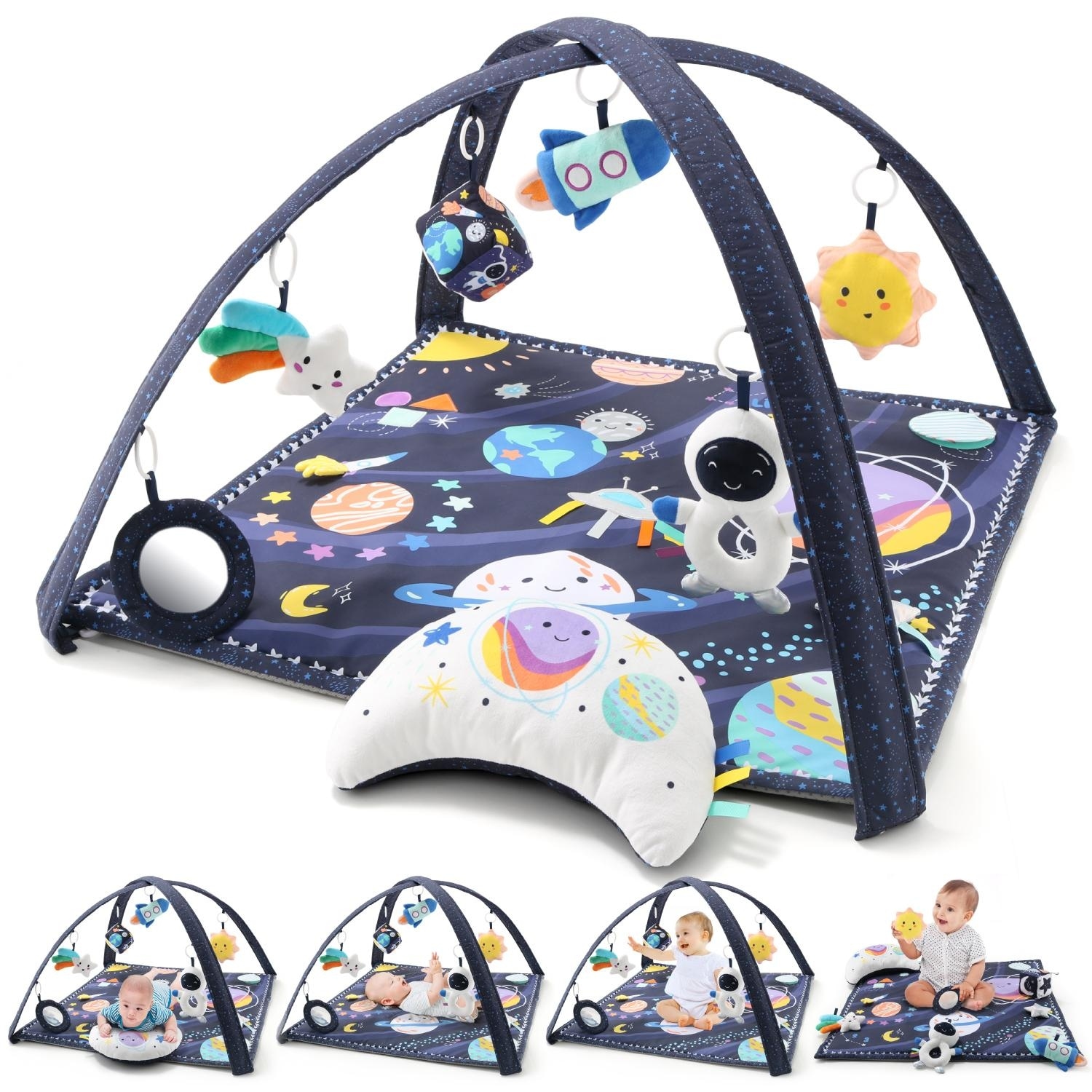 The Peanutshell Space 7-in-1 Activity Play Gym & Play Mat for Baby - Purple