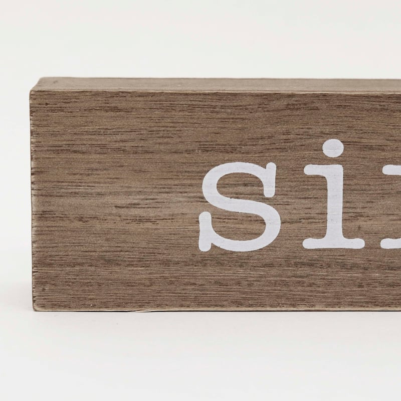 Simply Blessed Wood Block Sign, Farmhouse Rustic Wood Tabletop or Wall Sign,18-7/8" L