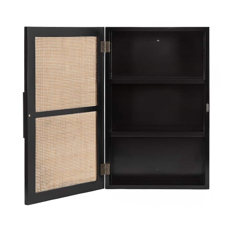 Kate and Laurel Ori Rattan Wall Cabinet