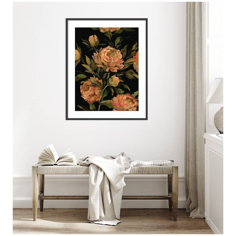 Kate and Laurel Framed Art Moody Floral 3 by Annie Quigley