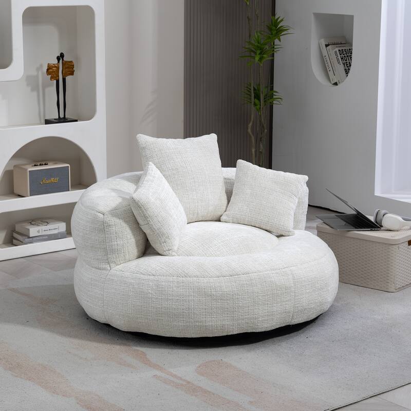 Chenille Lazy Sofa with Pillows