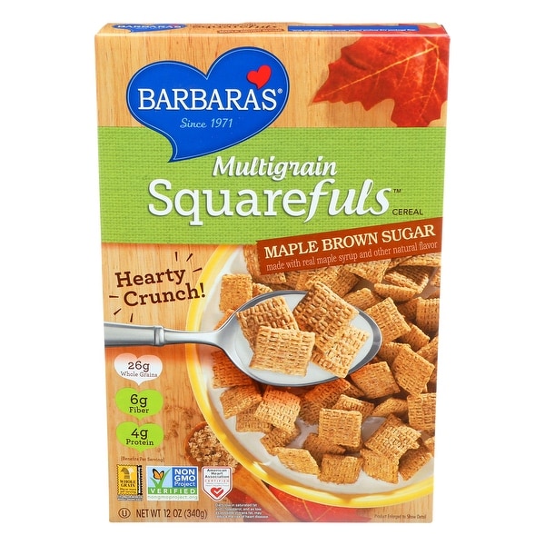 Barbara's Bakery Multigrain Squarefuls - Maple Brown Sugar - Case of 12 - 12 oz.