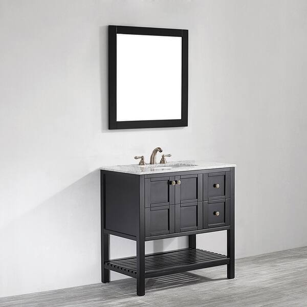 Shop Florence 36 Bathroom Vanity Framed Wall Mirror In Espresso 36 Inches Overstock 31409988
