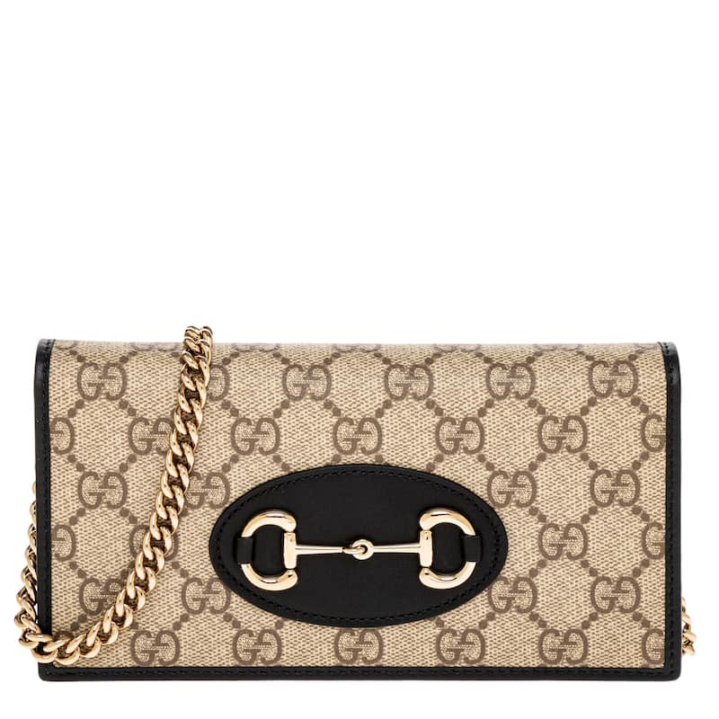 Gucci Horsebit 1955 Wallet on Chain - Beige and Dark Brown