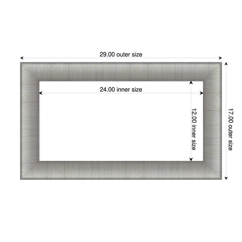 Amanti Art Elegant Brushed Honey Framed Dry Erase Magnetic Board - 29 x 17 in - Elegant Brushed Pewter