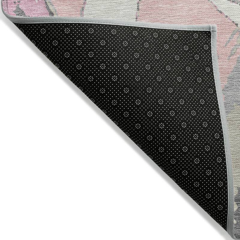 Machine Washable Indoor/ Outdoor Abstract Contemporary Chantille Rug