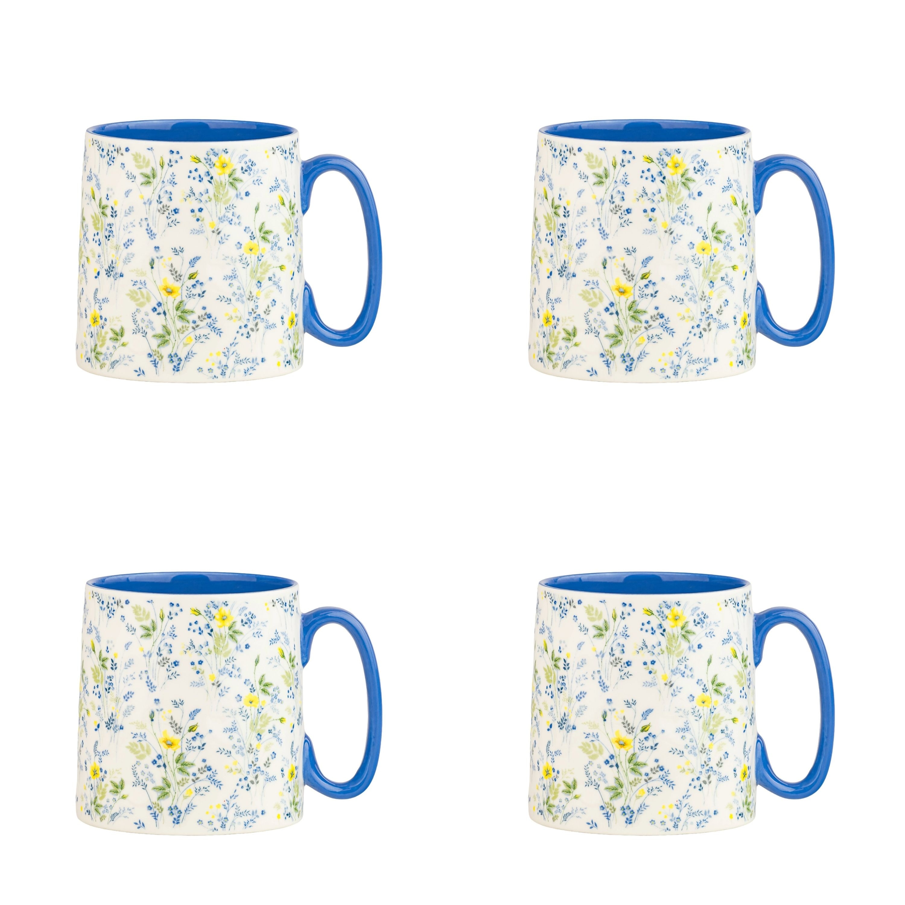 10 Strawberry Street Bella Flora Mugs, Set of 4