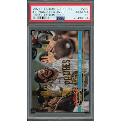 Fernando Tatis Jr 2021 Topps Stadium Club Chrome 1991 Card #292 Graded PSA 10 - 8'6" x 11'6"
