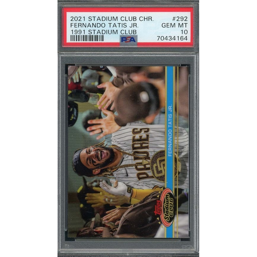 Fernando Tatis Jr 2021 Topps Stadium Club Chrome 1991 Card #292 Graded PSA 10 - 8'6" x 11'6"