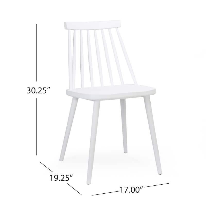 Farmhouse Spindle Back Dining Chairs Set of 2, Windsor Chairs Mid-Century Modern Armless Kitchen Side Chairs