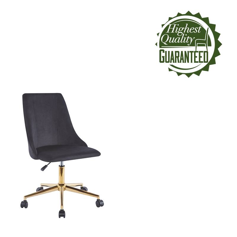 Porthos Home Rae Office Chair, Velvet Upholstery, Gold Chrome Legs