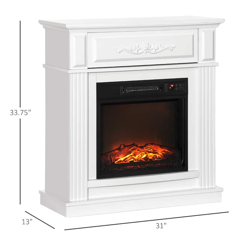 HOMCOM Electric Fireplace TV Stand, Media Entertainment Console