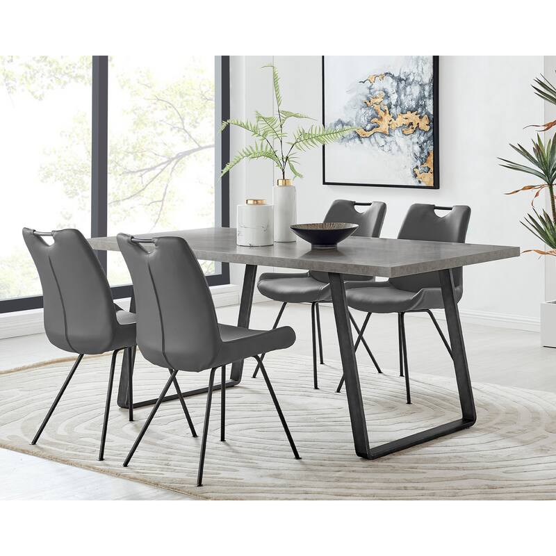 Coronado Mid-Century 5 Piece Dining Table Set with 4 Chairs - Grey