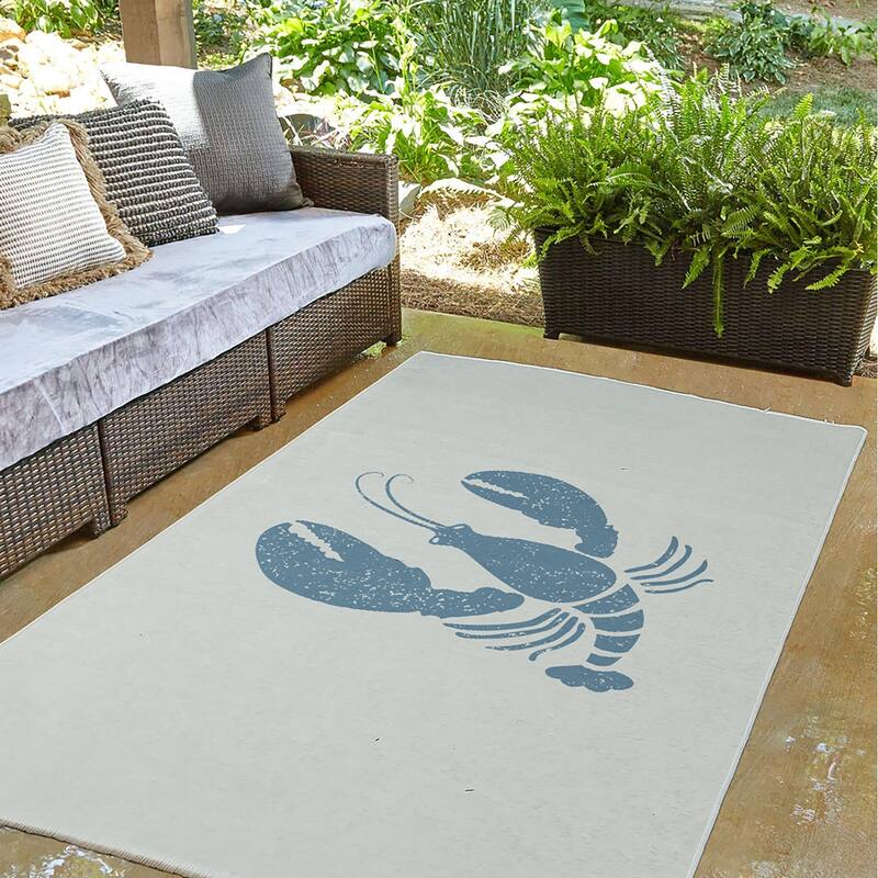 Lobster Nautical Indoor/Outdoor Rug