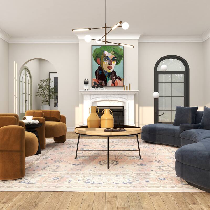 Yellow Metal Decorative Vase with Handles (Set of 2)