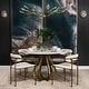preview thumbnail 1 of 10, Laurent White Marble Top w/Gold Metal Base Dining Table - Off White