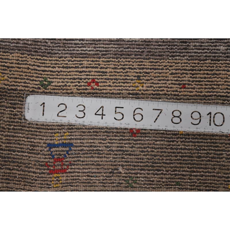 Gabbeh Oriental Area Rug Handmade Grey Silk Carpet - 7'8" x 9'9"