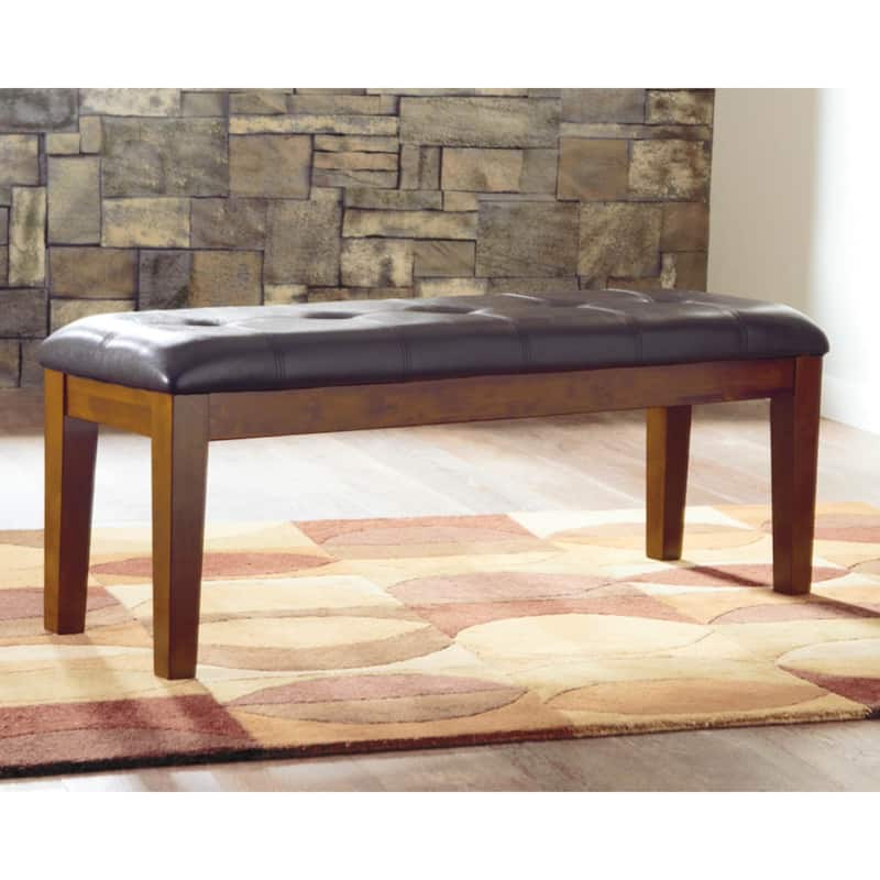 Signature Design by Ashley Ralene Brown Leatherette Dining Bench - 49.75" W x 16.25" D x 18.5" H