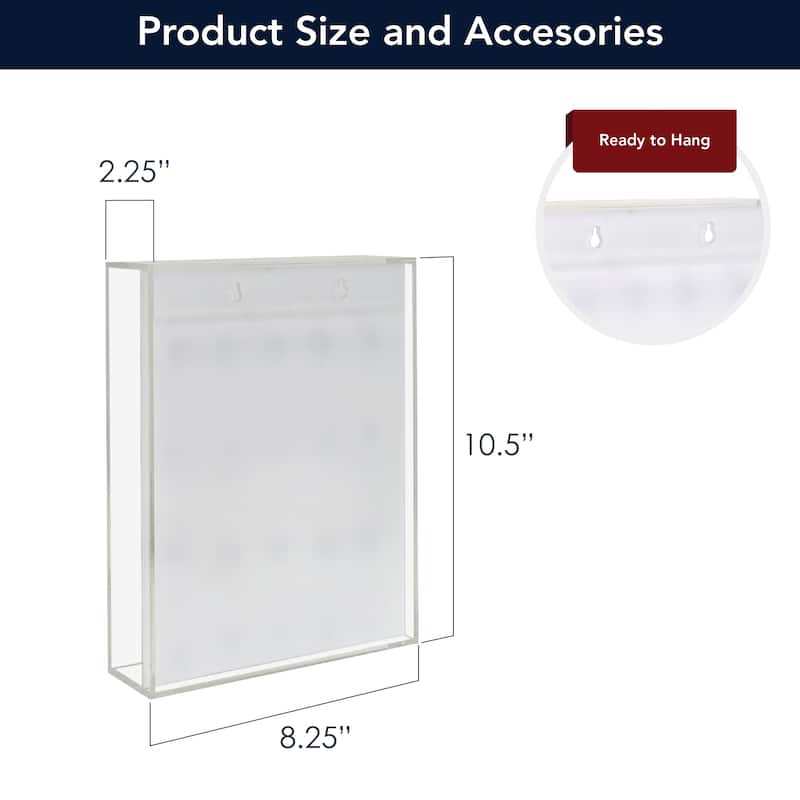 American Art Decor Acrylic Shadow Box 20 Red Cherry Wall Decor - 2.25" x 8.25" x 10.5"