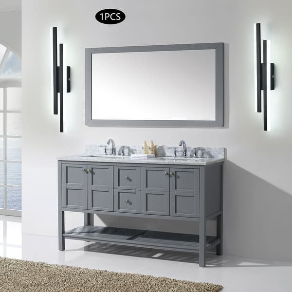 Modern Black Bathroom Vanity Sconces 12W LED Matte Light Bed Bath